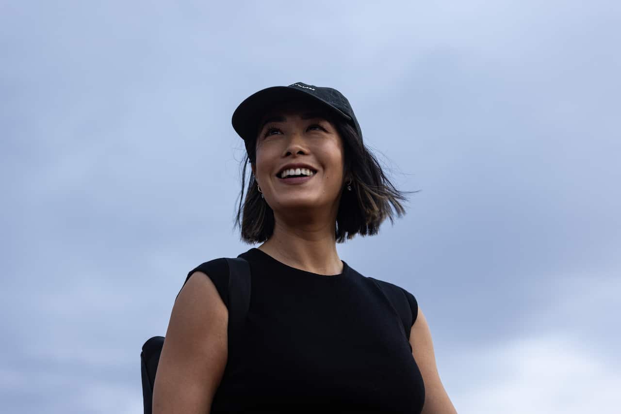 Melissa Leong at the Red Centre of the Northern Territory in episode 1 of Great Australian Road Trips.